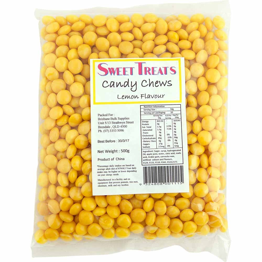 Yellow Candy Chew Lollies
