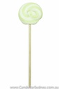 Green & White Swirl Rock Candy Lollipop