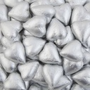 Matt Silver Belgian Chocolate Hearts 500g - 5kg