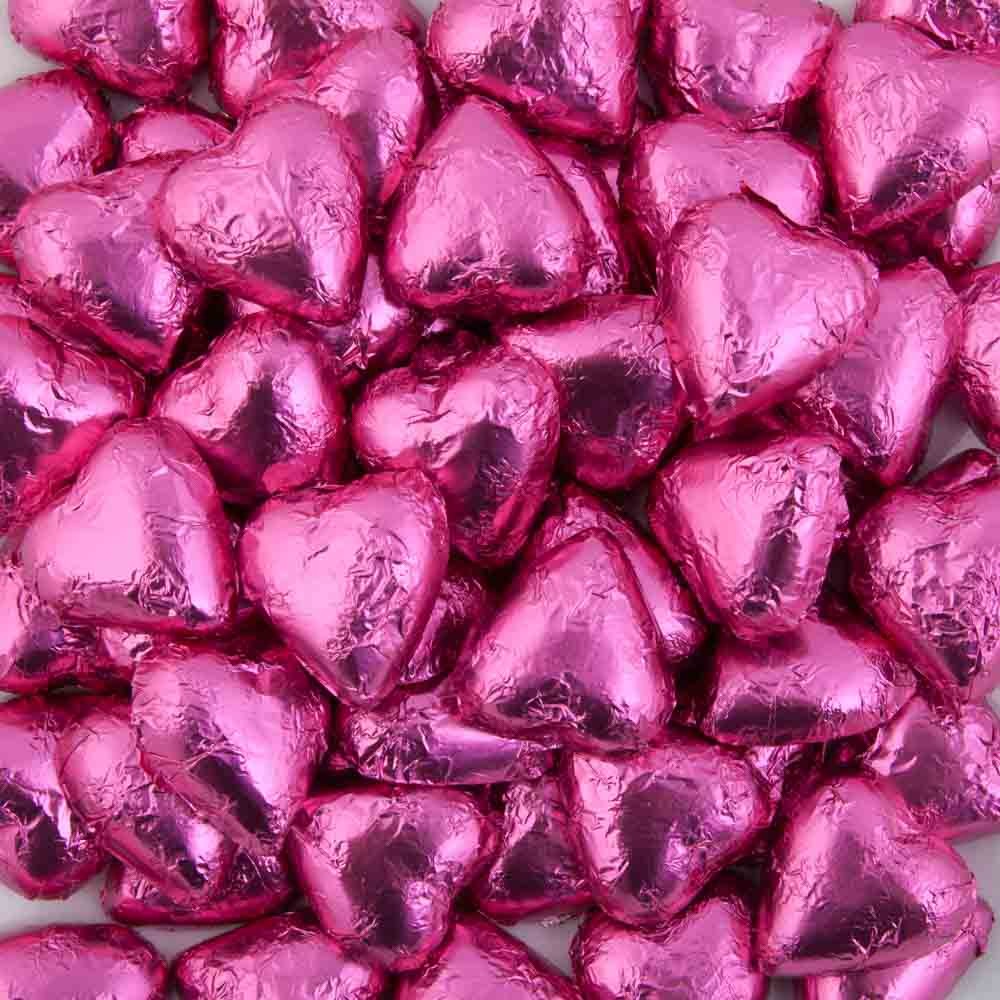 Hot Pink Belgian Chocolate Hearts 500g - 5kg