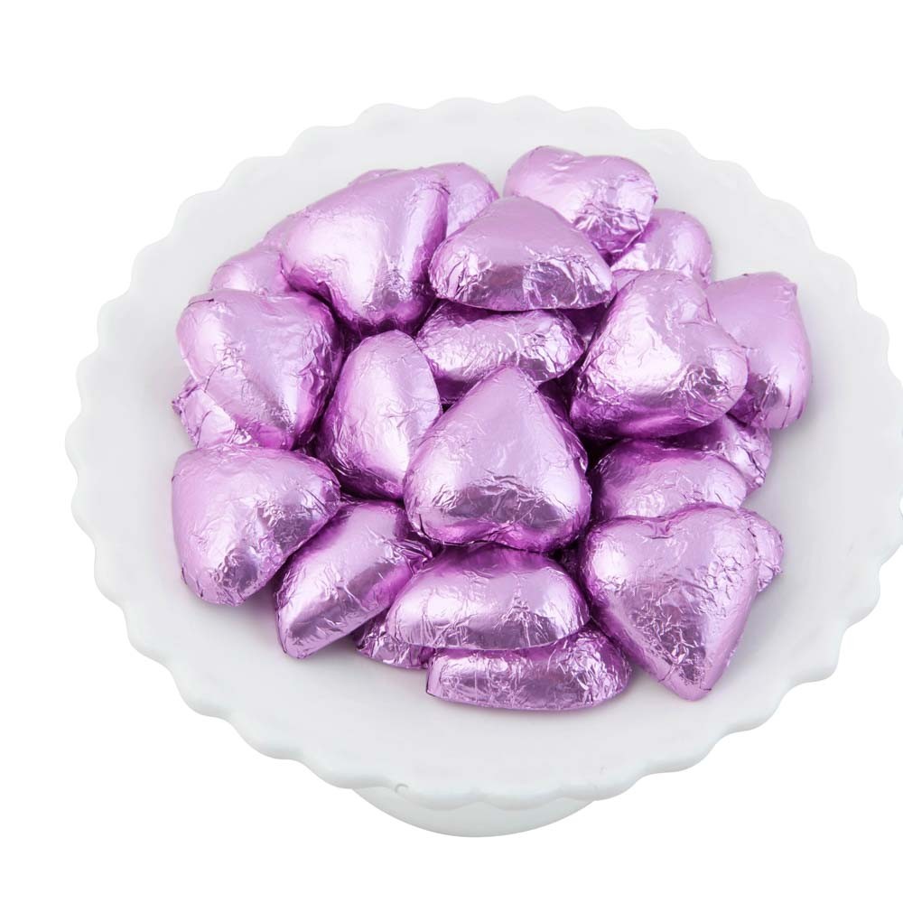 Lilac Belgian Chocolate Hearts 500g - 5kg