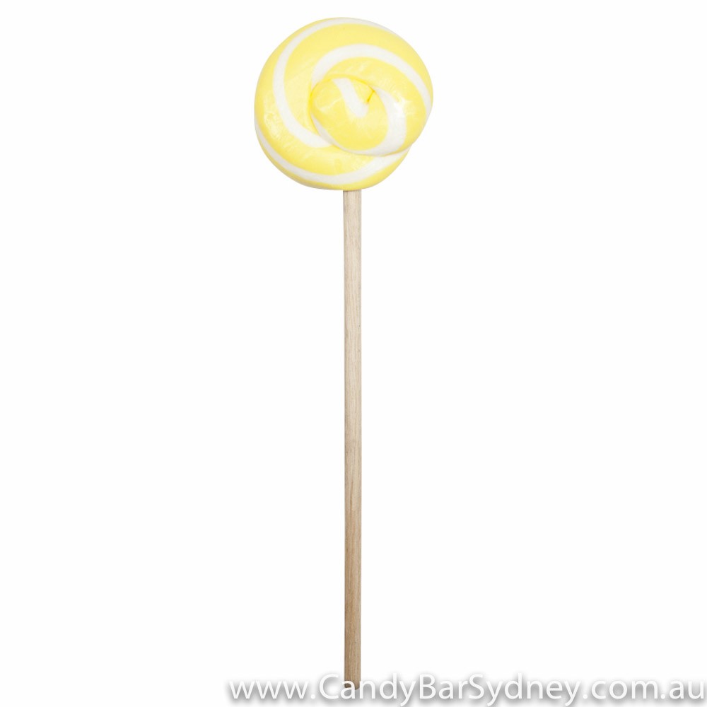 Yellow & White Swirl Rock Candy Lollipop