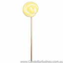 Yellow &amp; White Swirl Rock Candy Lollipop