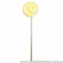 Yellow & White Swirl Rock Candy Lollipop