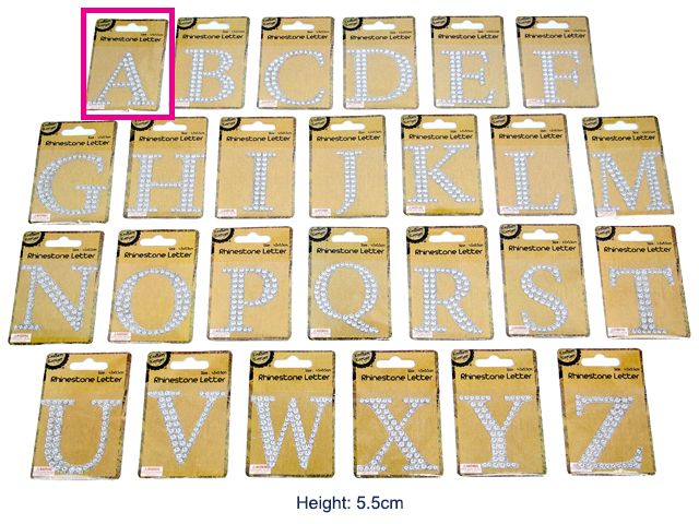 [CB62148] Adhesive Rhinestone Letter A