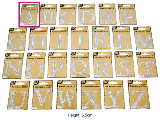 Adhesive Rhinestone Letter A