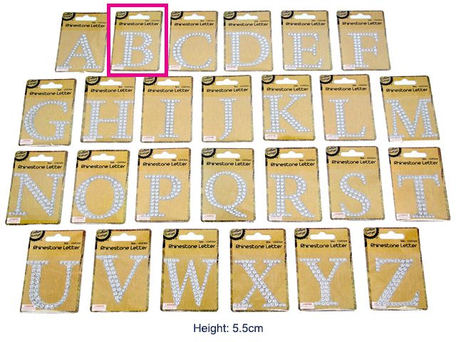 [CB62149] Adhesive Rhinestone Letter B