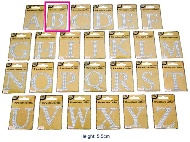 Adhesive Rhinestone Letter B