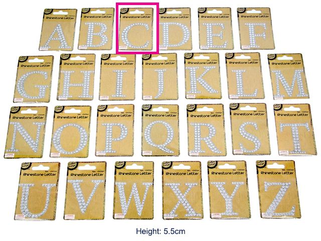 [CB62150] Adhesive Rhinestone Letter C