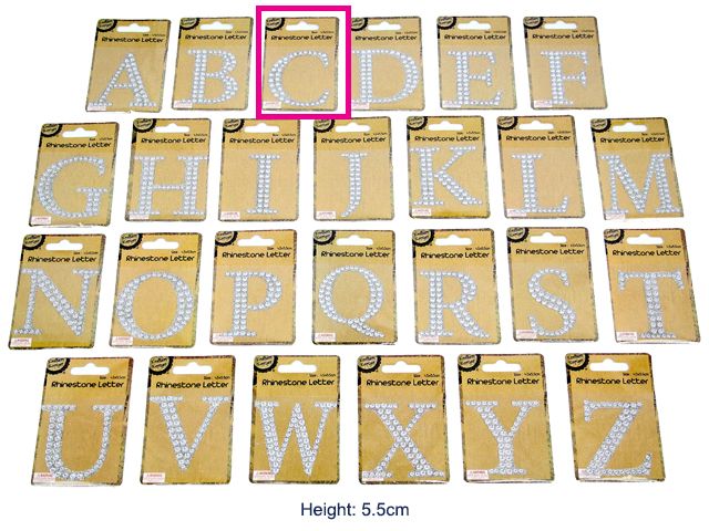 Adhesive Rhinestone Letter C