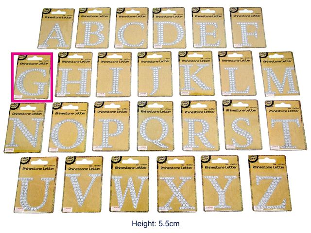 [CB62154] Adhesive Rhinestone Letter G