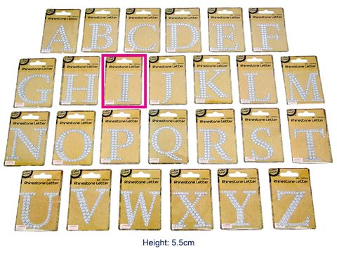 Adhesive Rhinestone Letter I