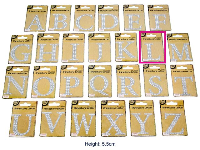 Adhesive Rhinestone Letter L