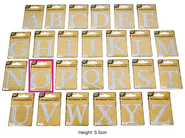 Adhesive Rhinestone Letter O