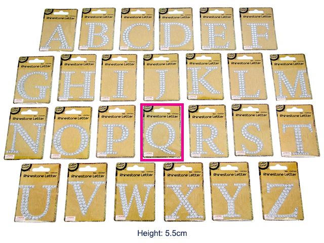 Adhesive Rhinestone Letter Q