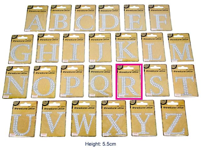 [CB62165] Adhesive Rhinestone Letter R
