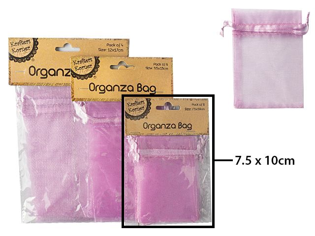 Lavender Mauve Organza Bonbonniere Lolly Bags - Pack of 6