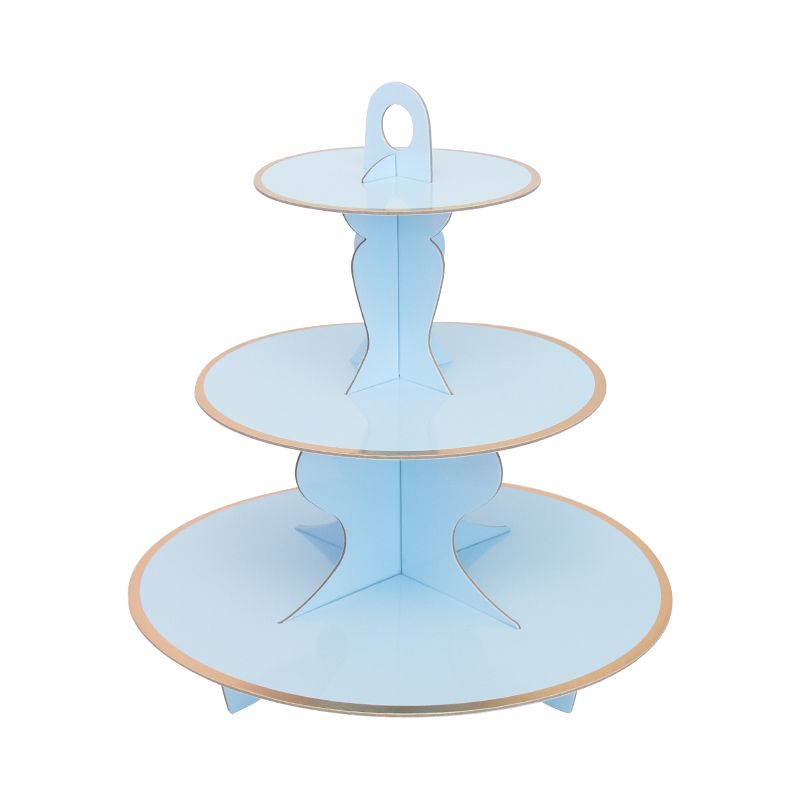 [CB62324] Baby Pastel Blue Solid Cake Cupcake High Tea Stand