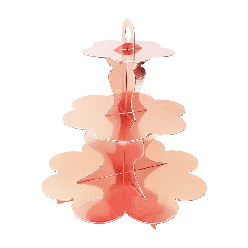 [CB62328] Rose Gold Solid Cake Cupcake High Tea Stand