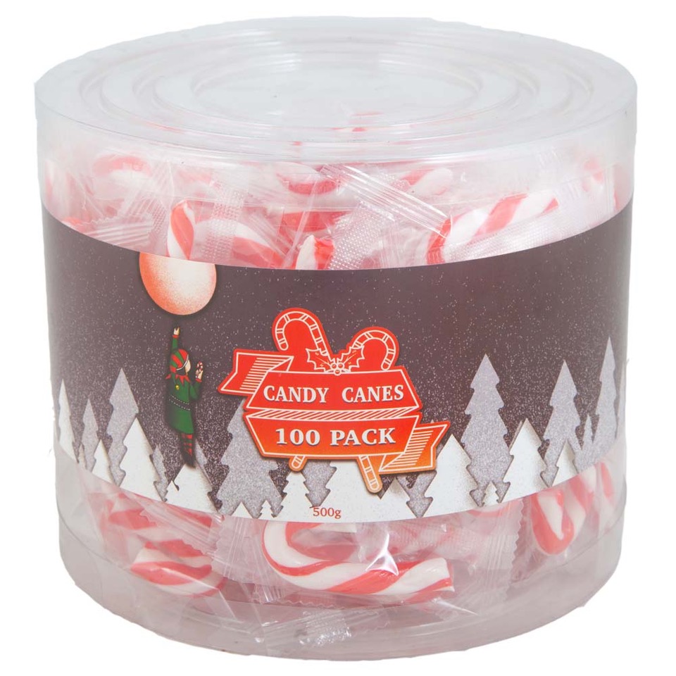 Christmas Mini Candy Canes Bulk 100 Pieces - 500g