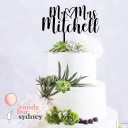 Mr &amp; Mrs Personalised Wedding Cake Topper Style 1