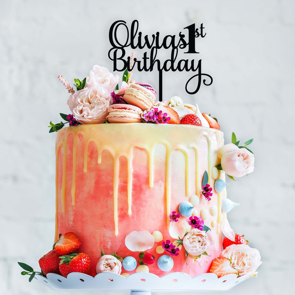 Custom Two Line Birthday Cake Topper