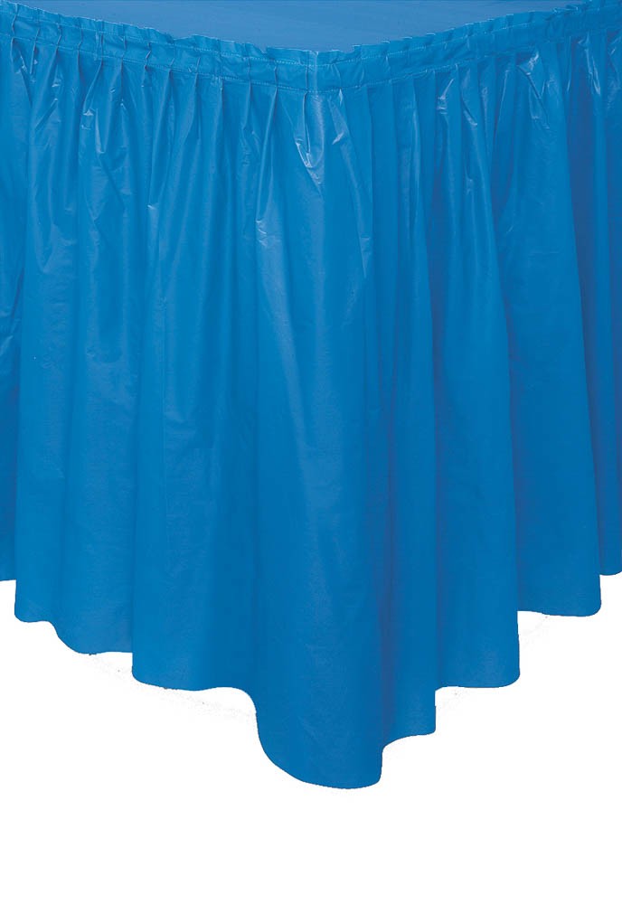 Royal Blue Plastic Tableskirt