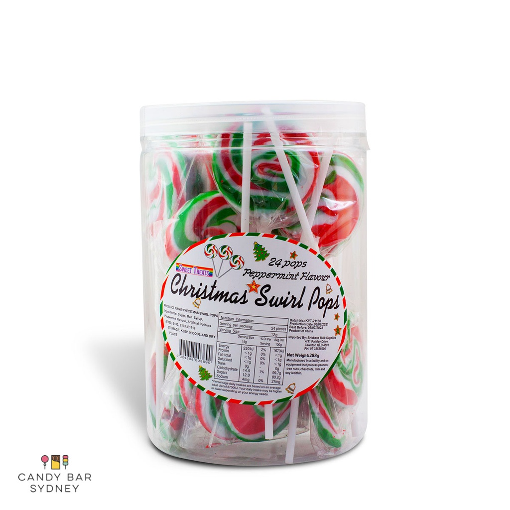Christmas Swirl Mini Lollipops 24pk (1 Unit)