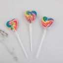 Rainbow Mini Swirl Heart Lollipops 24 Pack (1 Pack)