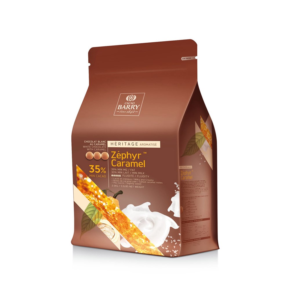 Cacao Barry Zéphyr Caramel 35% White Chocolate 2.5kg (1 Bag)