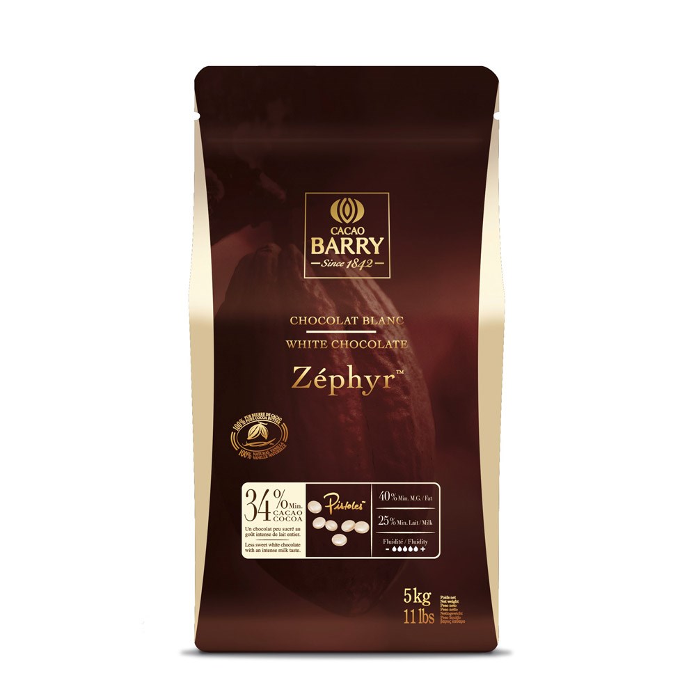 Cacao Barry Zéphyr 34% White Chocolate 5kg (1 Bag)