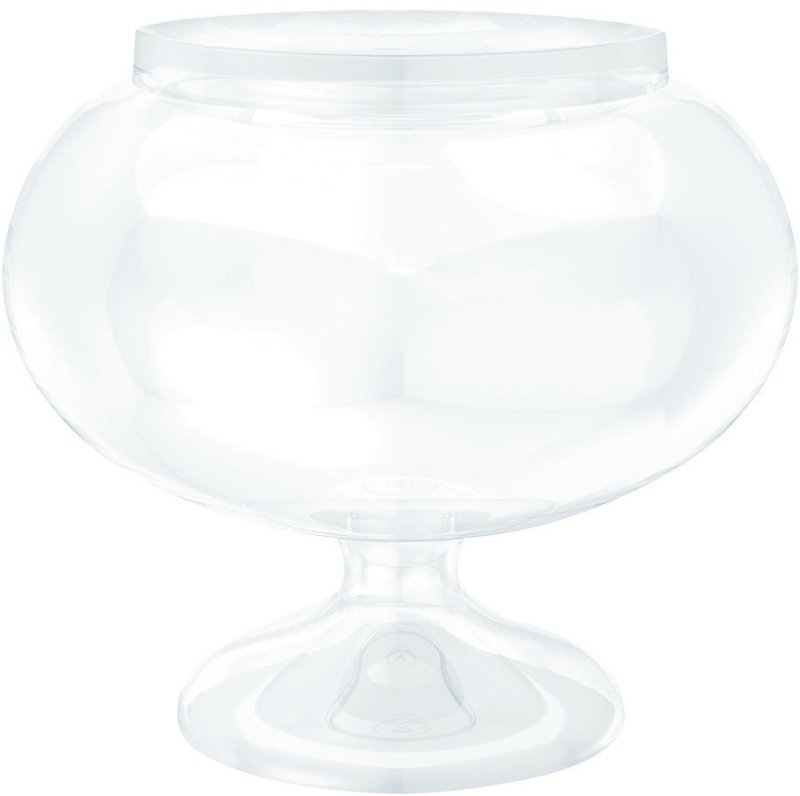 Short Round Pedestal Lolly Plastic Candy Jar Clear 15.8cm (1 Jar)