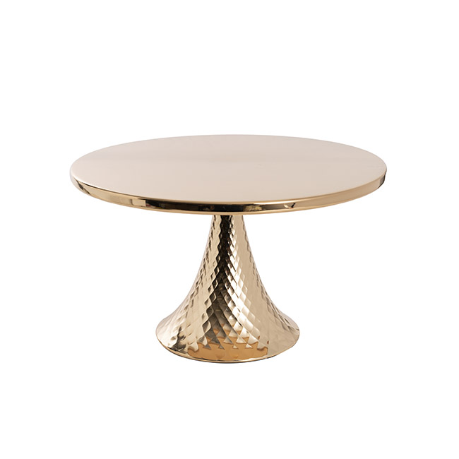 Pedestal Cake Stand Hire - Metallic Gold 33cm x 21cm