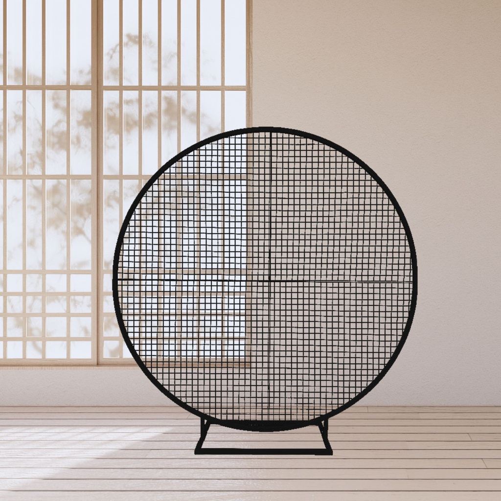 1.5m Round Black Mesh Backdrop Frame Hire