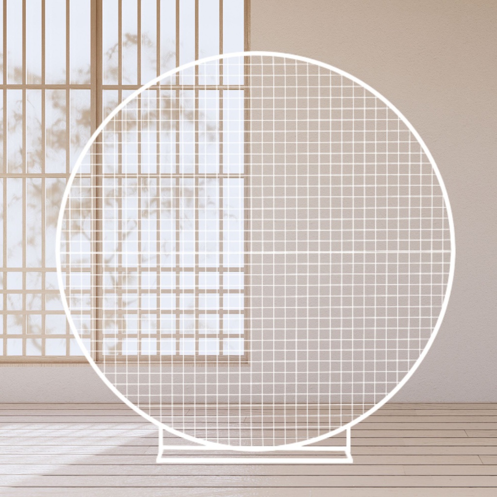 2m Round White Mesh Backdrop Frame Hire