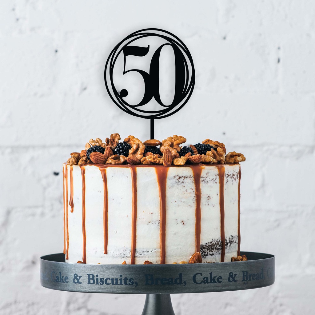 Swirl 50 Fiftieth Birthday Cake Topper
