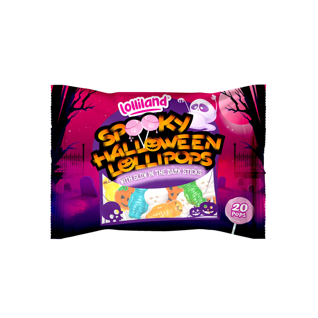 Halloween Lollipop with Glow in the Dark Stick 20pk