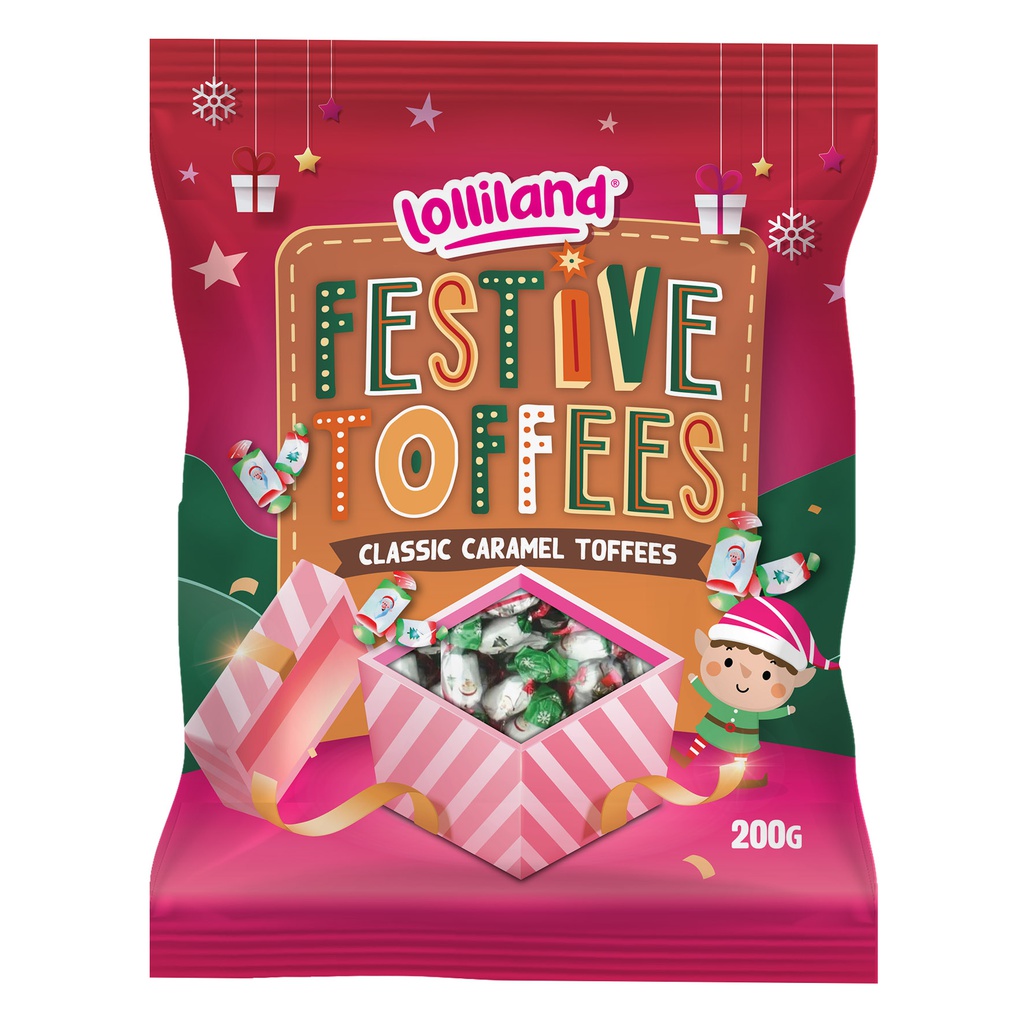 Christmas Festive Toffees 200g (1 Bag)