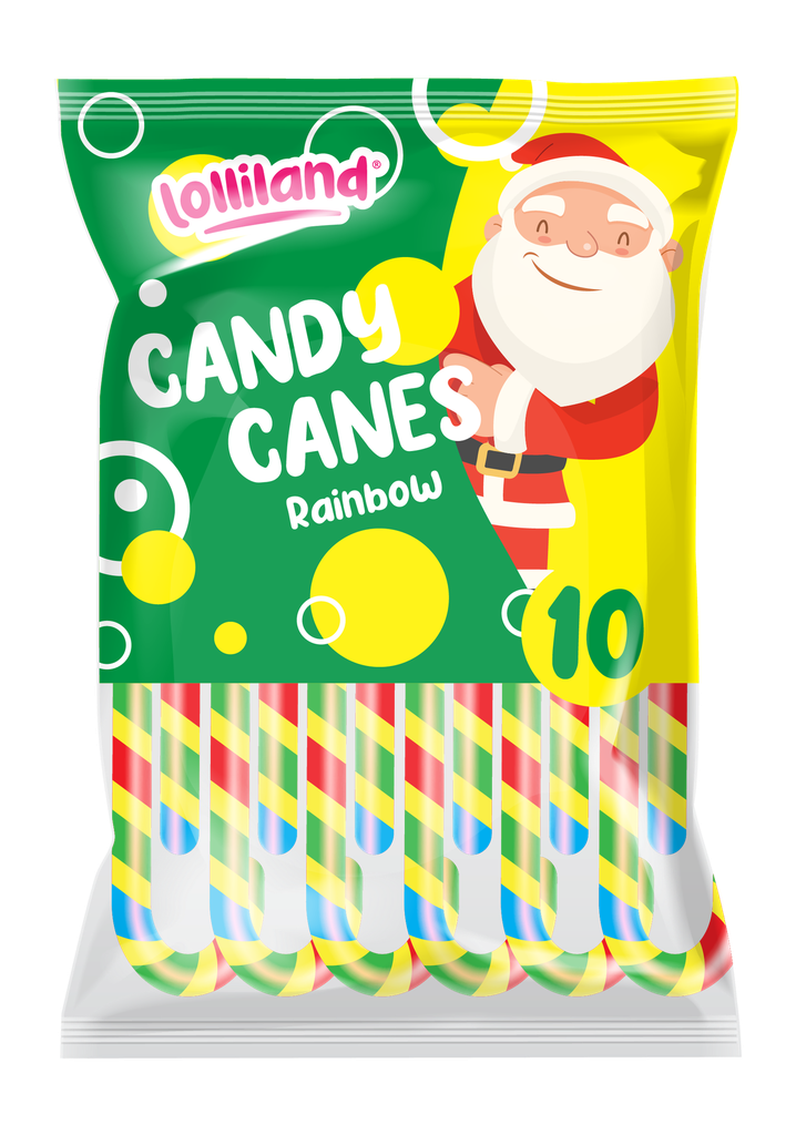 Rainbow Candy Canes 10pk 120g (1 Unit)