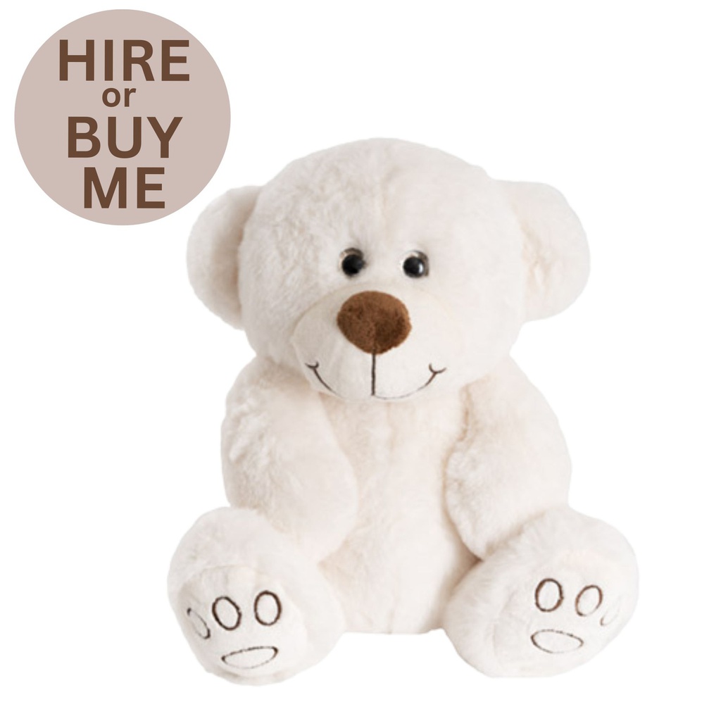 30cm Super Soft White Teddy Bear - Hire or Buy (Bear Hire (minimum hire order of 3))