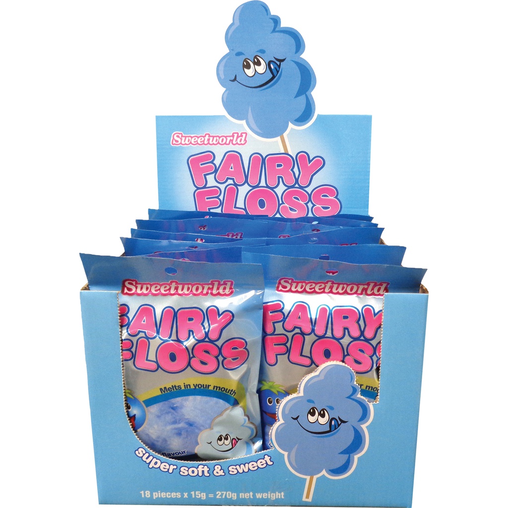 Sweetworld Fairy Floss Blueberry 15g x 18