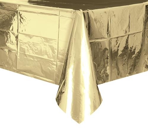 Metallic Gold Plastic Rectangle Tablecover