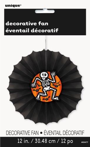 Skeleton & Bats Decorative Fan 30cm