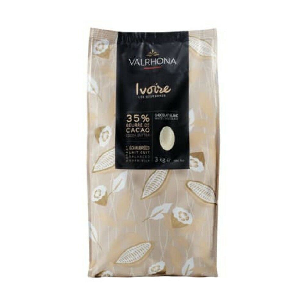 Valrhona Ivoire 35% White Couverture Chocolate Feves