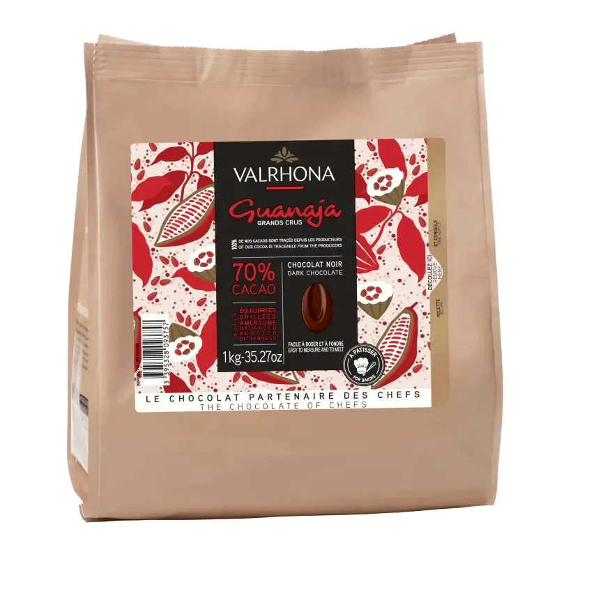 Valrhona Guanaja 70% Dark Couverture Chocolate Feves 1kg
