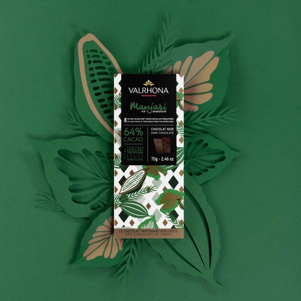 Valrhona Manjari 64% Dark Chocolate Bar 70g x12