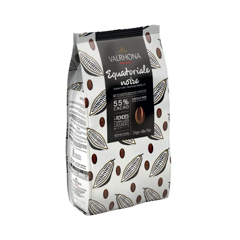 Valrhona Equatoriale Noire 55% Dark Couverture Chocolate Feves 3kg