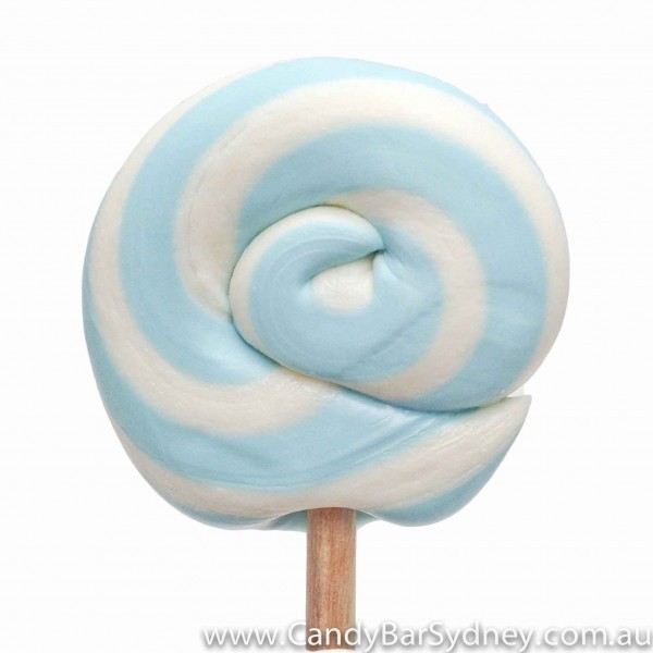 Baby Blue &amp; White Swirl Rock Candy Lollipop