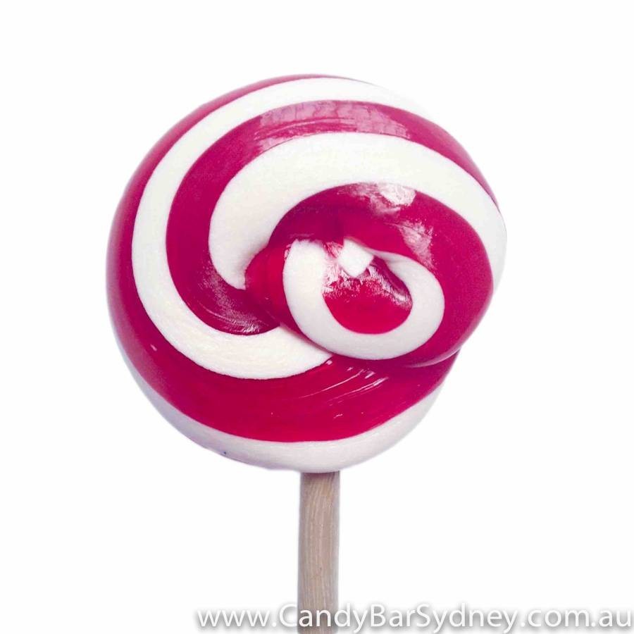Red &amp; White Swirl Rock Candy Lollipop