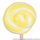 Yellow &amp; White Swirl Rock Candy Lollipop